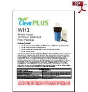 Download Owners Manual for WH1 10 Micron Whole House Sediment Filter