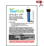 Download Owners Manual for WH1B+-HF 5 Micron Whole House Sediment Filter